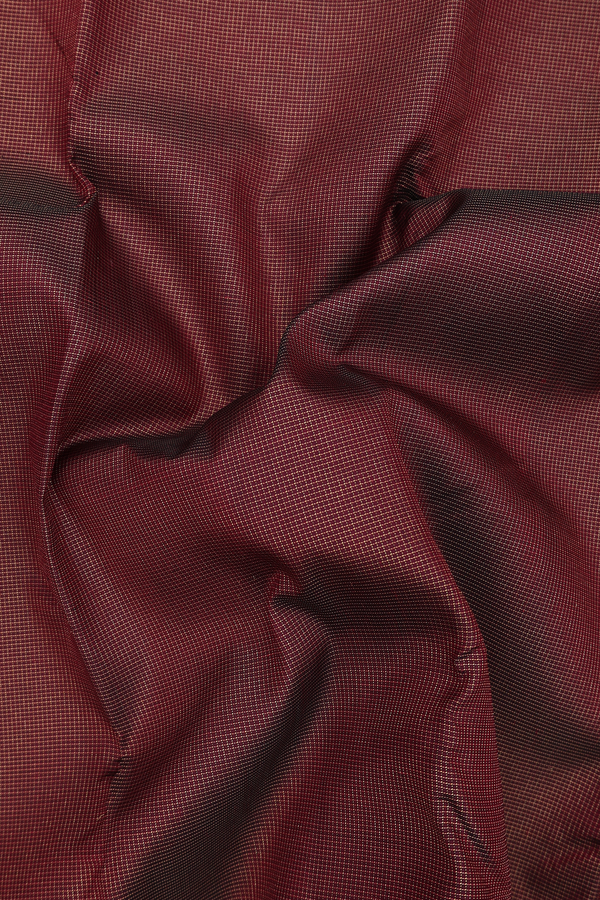 Kanchipuram Silk Saree In Maroon With Checks Design