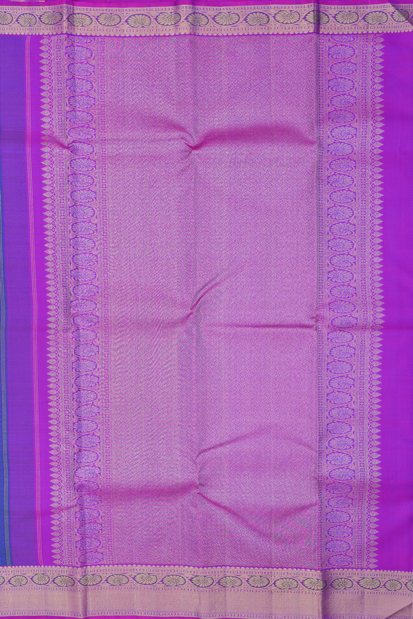 Kanchipuram Silk Saree In Blue With Jacquard Pattern
