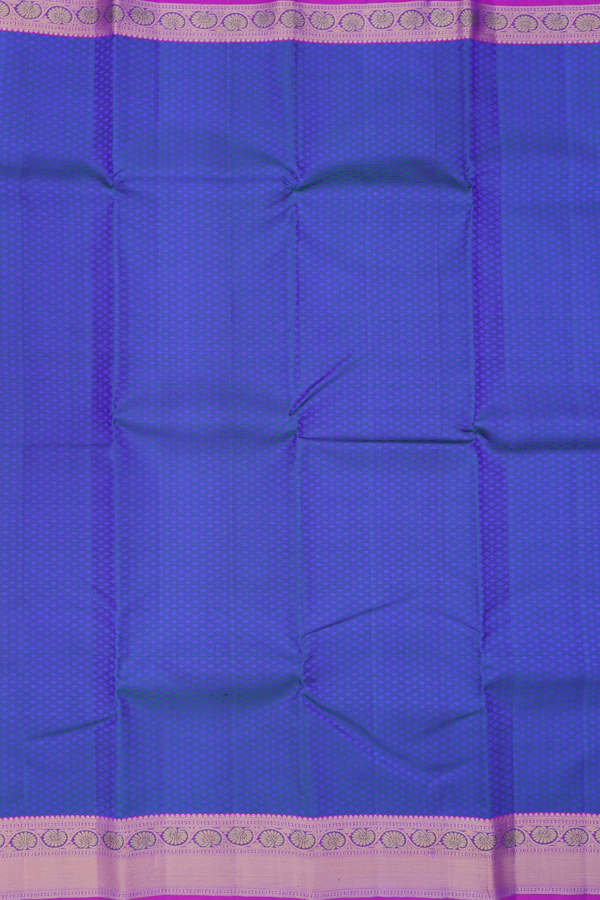 Kanchipuram Silk Saree In Blue With Jacquard Pattern