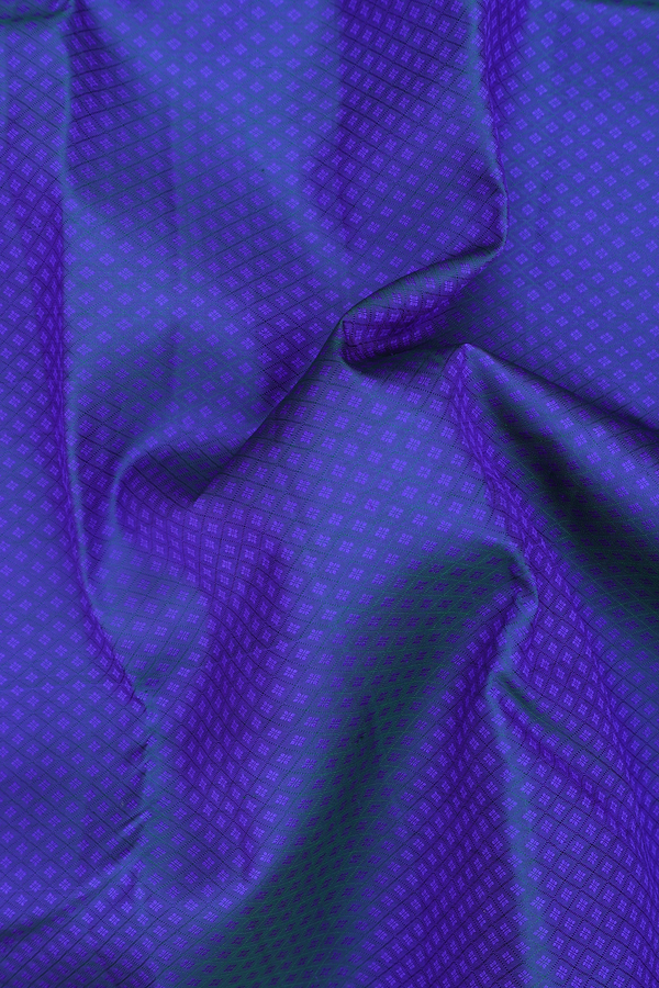 Kanchipuram Silk Saree In Blue With Jacquard Pattern