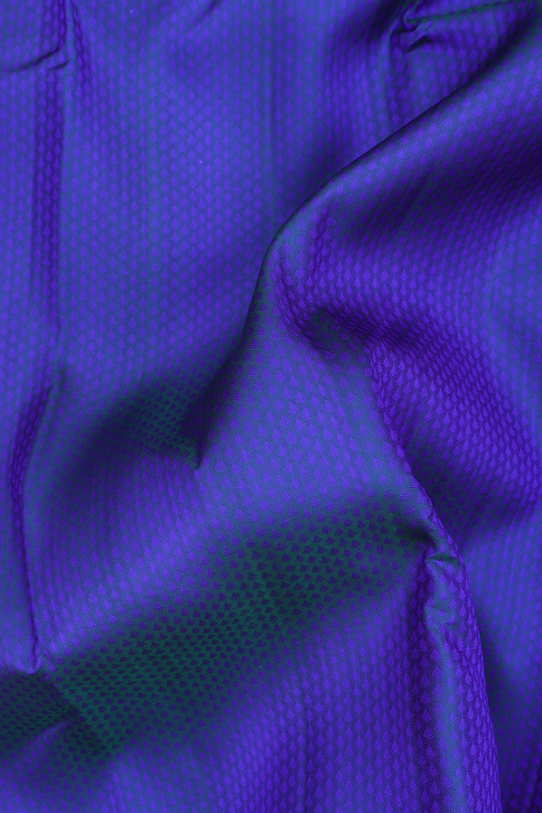 Kanchipuram Silk Saree In Royal Blue With Jacquard Pattern