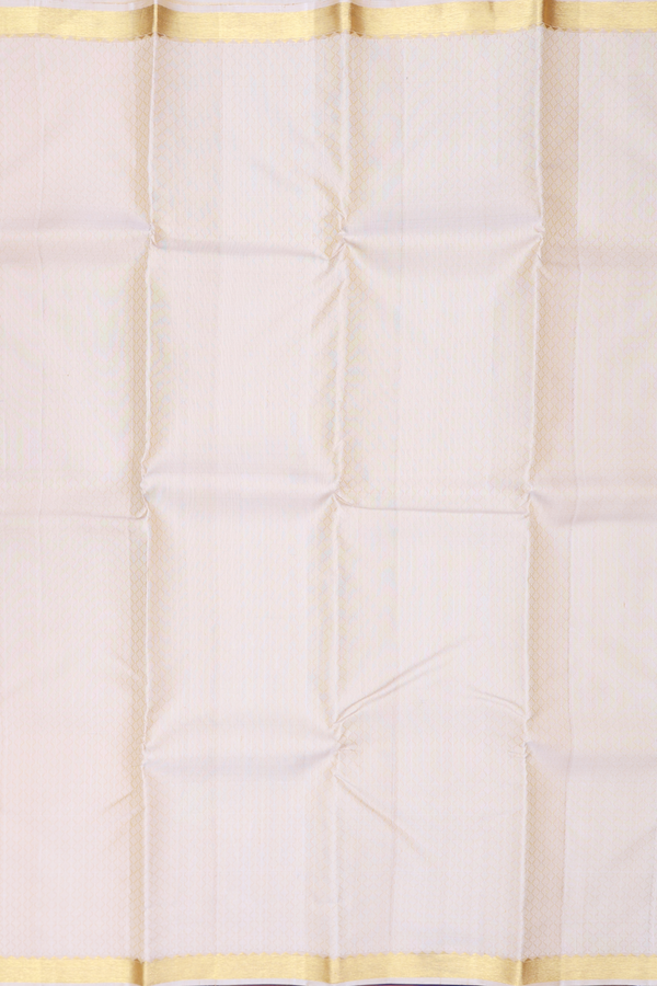 Kanchipuram Silk Saree In Cream Color With Jacquard Pattern