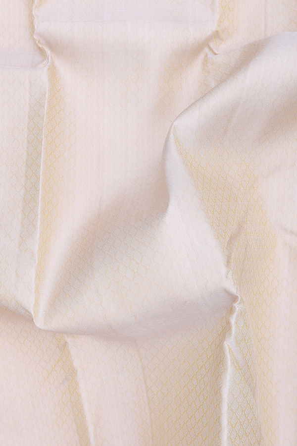Kanchipuram Silk Saree In Cream Color With Jacquard Pattern