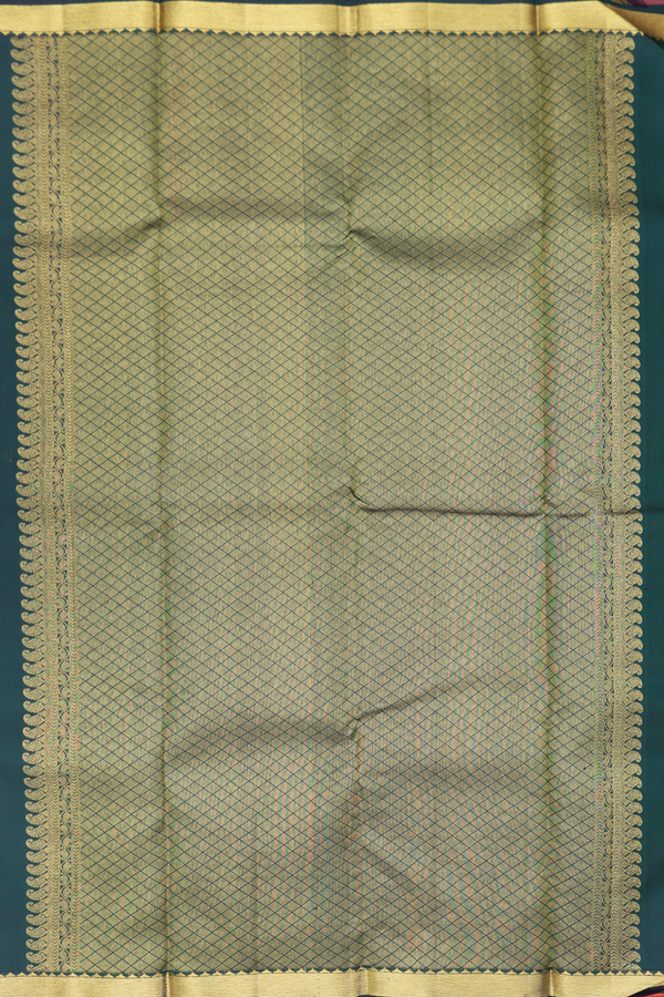 Kanchipuram Silk Saree In Orange With Jacquard Pattern