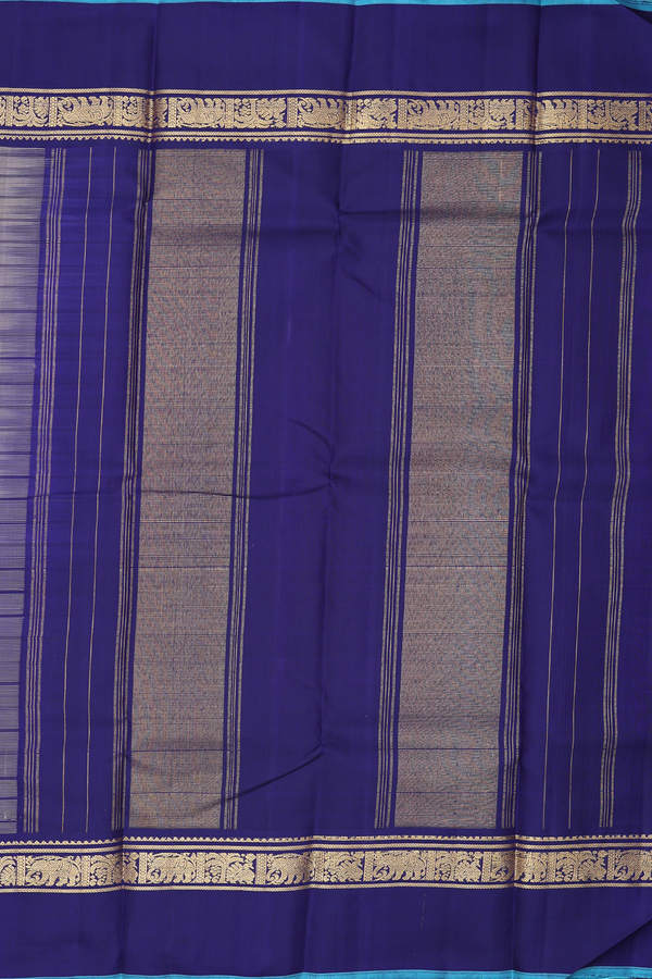 Kanchipuram Silk Saree In Tan Brown With Checks Design