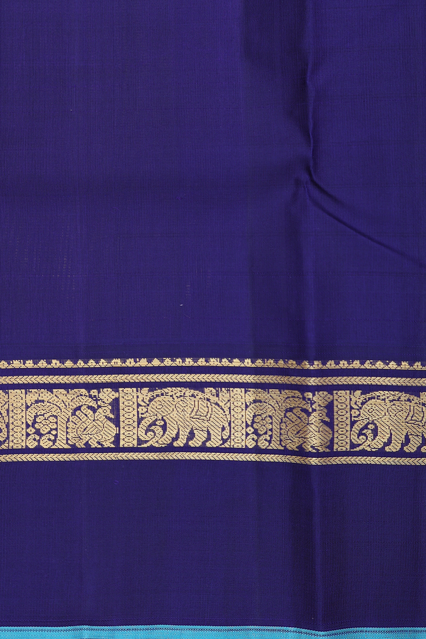 Kanchipuram Silk Saree In Tan Brown With Checks Design