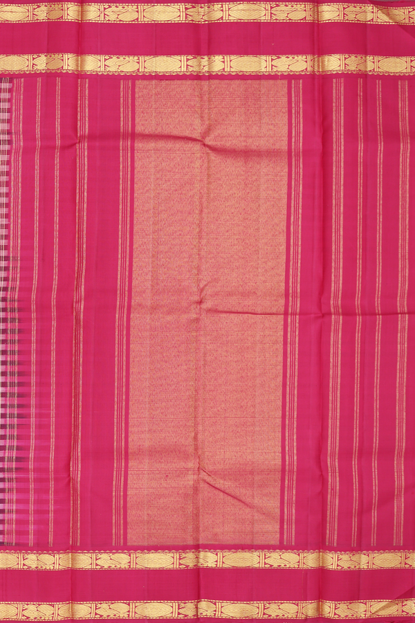 Kanchipuram Silk Saree In Black And White With Checks Design