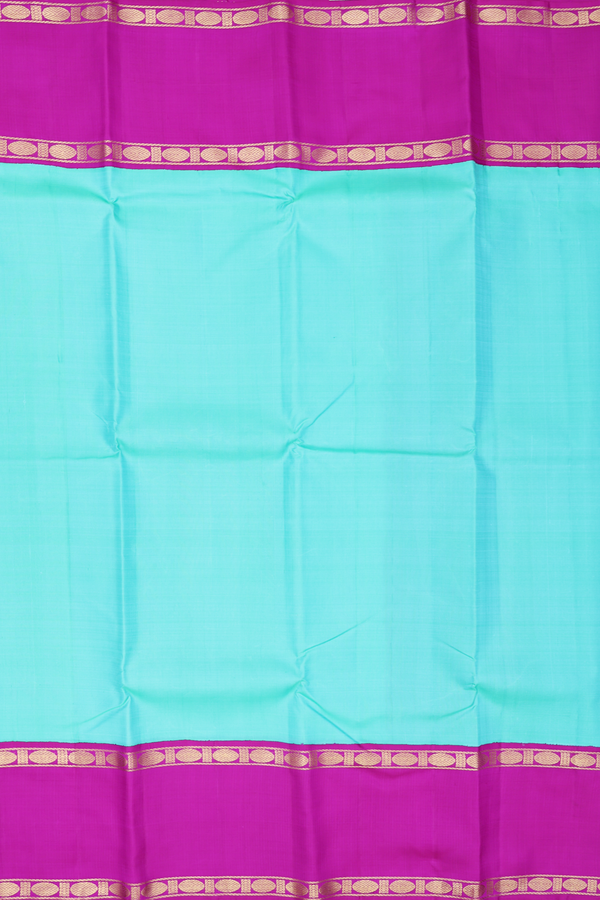 Kanchipuram Silk Saree In Tiffany Blue With Contrast Border