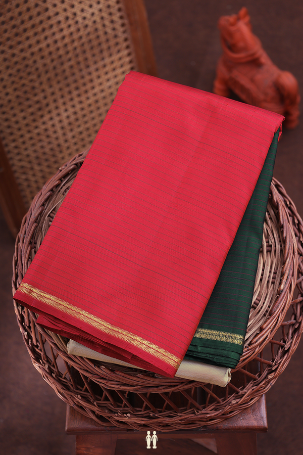Kanchipuram Silk Saree In Multicolor With Muppagam Design