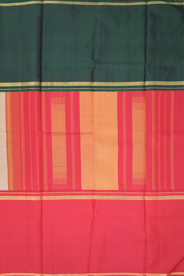 Kanchipuram Silk Saree In Multicolor With Muppagam Design