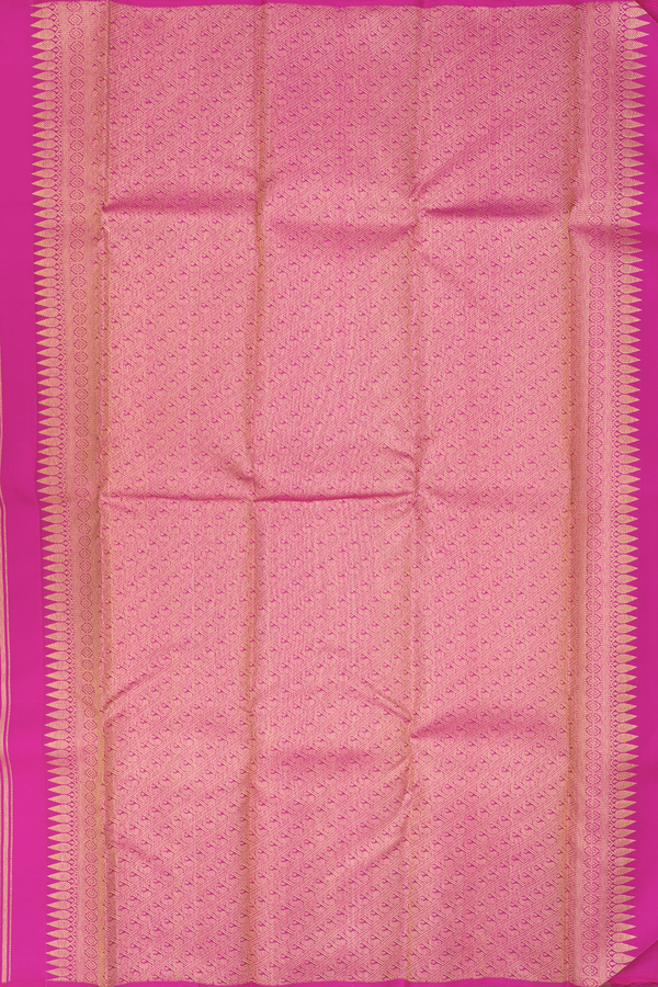 Kanchipuram Silk Saree In Magenta With Elephant Buttas