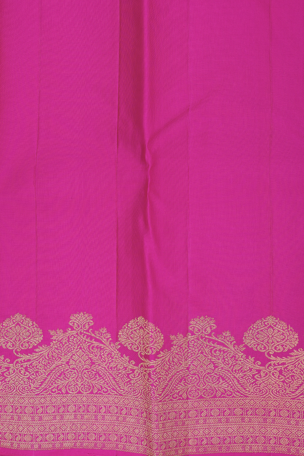 Kanchipuram Silk Saree In Magenta With Elephant Buttas