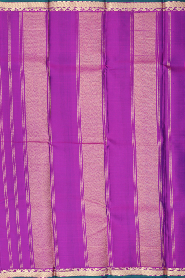Kanchipuram Silk Saree In Blue With Twill Weave Border
