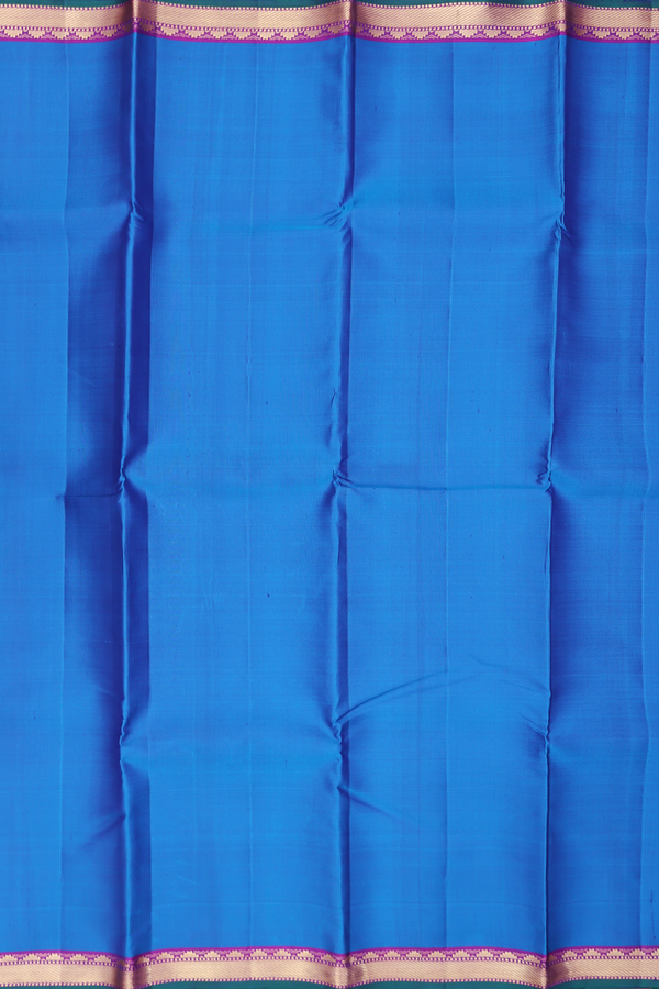 Kanchipuram Silk Saree In Blue With Twill Weave Border