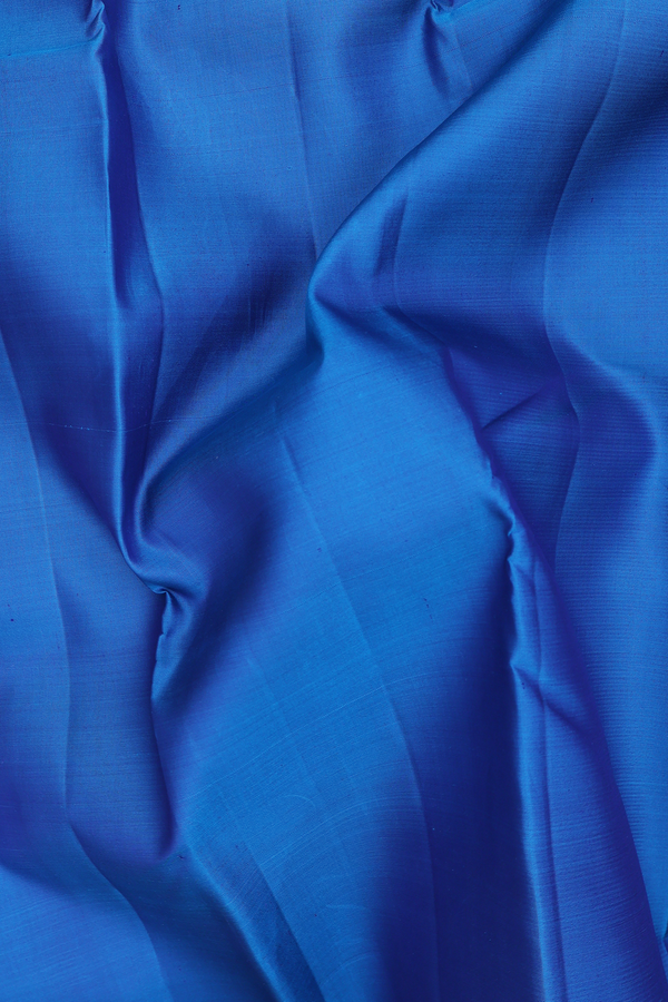 Kanchipuram Silk Saree In Blue With Twill Weave Border