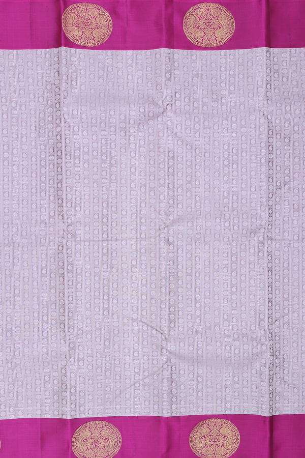 Kanchipuram Silk Saree Greyish Purple With Jacquard Pattern