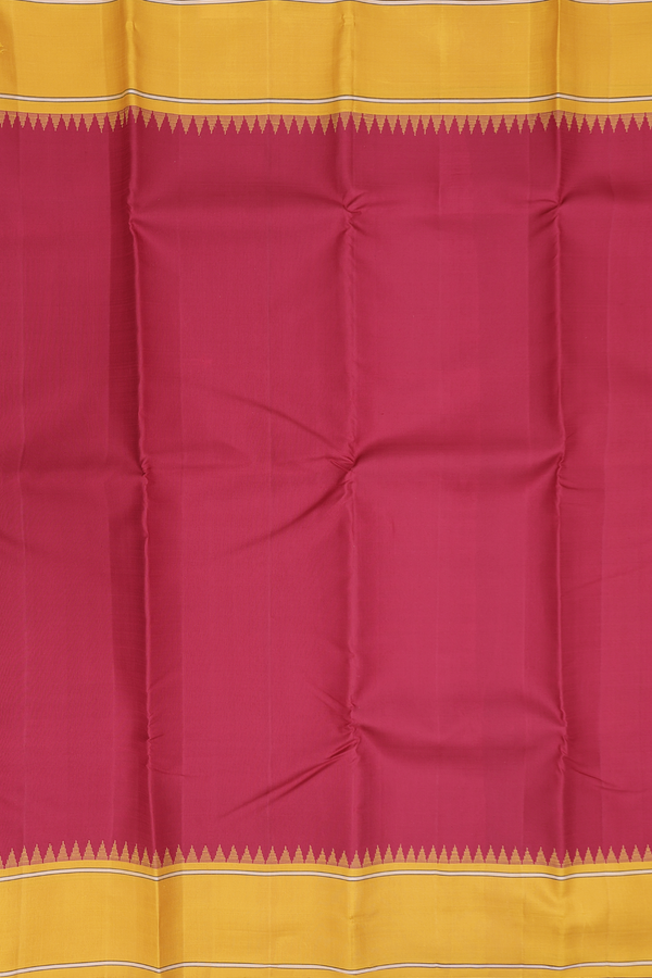Kanchipuram Silk Saree In Crimson Red With Contrast Border