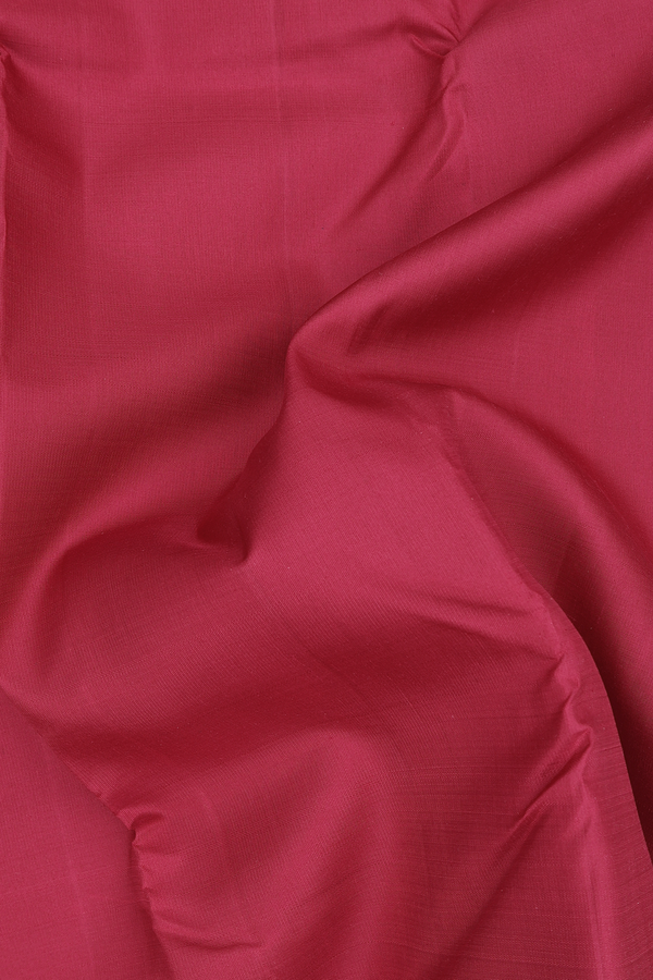 Kanchipuram Silk Saree In Crimson Red With Contrast Border