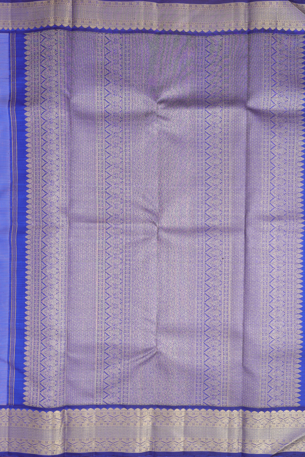Kanchipuram Silk Saree In Pastel Grey With Checks Design