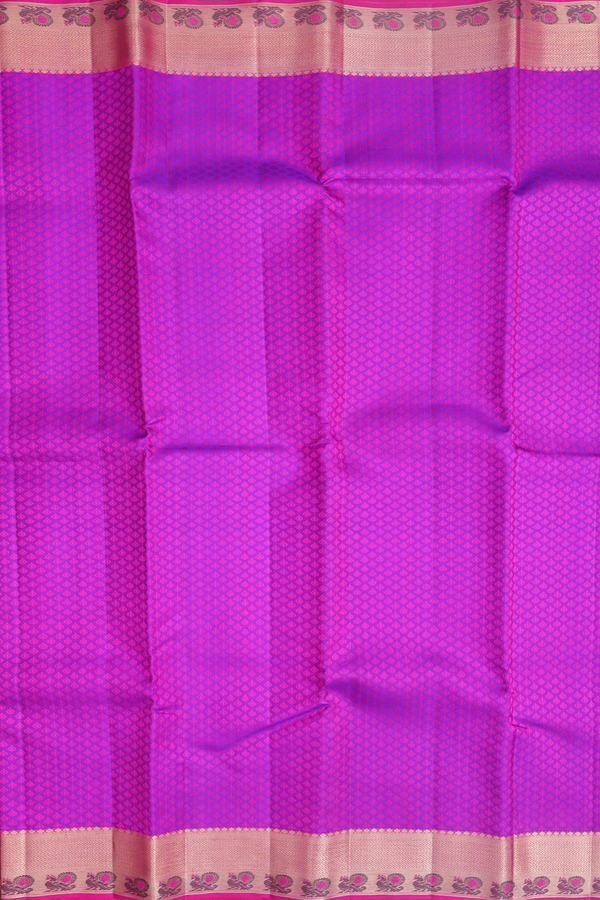 Kanchipuram Silk Saree In Purple Rose With Jacquard Pattern