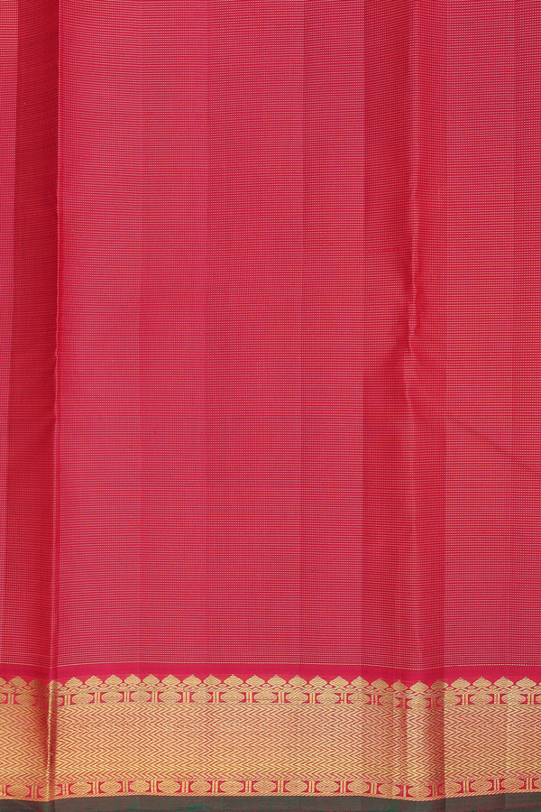 Kanchipuram Silk Saree In Red With Stripes Design