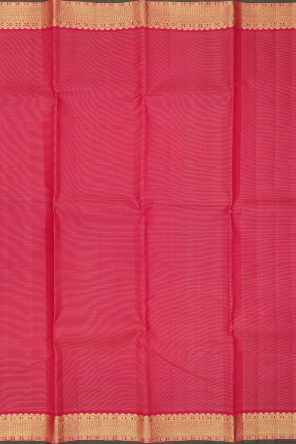 Kanchipuram Silk Saree In Red With Stripes Design