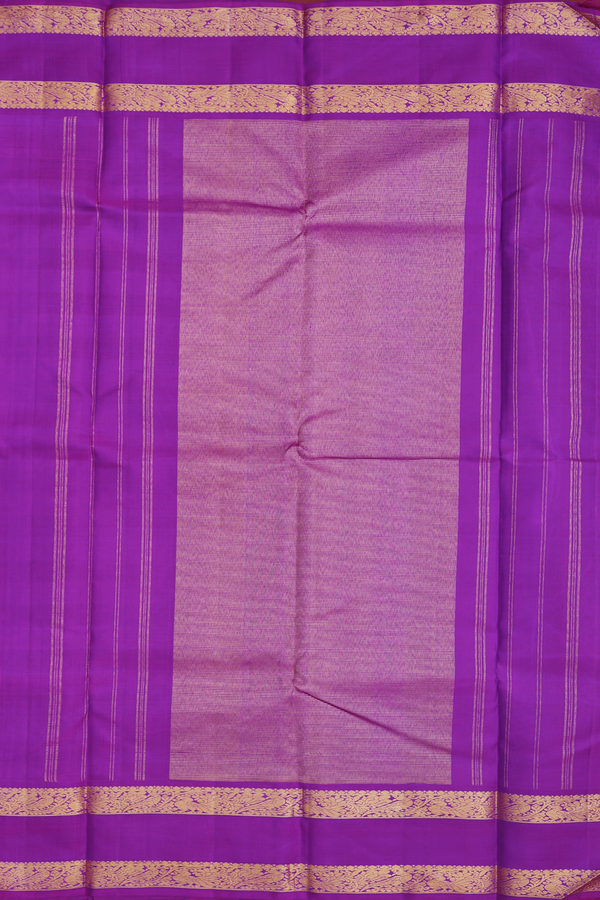 Kanchipuram Silk Saree In Pink And Yellow With Checks Design
