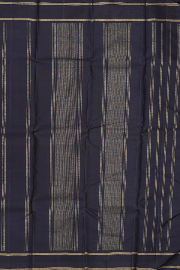 Kanchipuram Silk Saree In Multicolor With Stripes Design