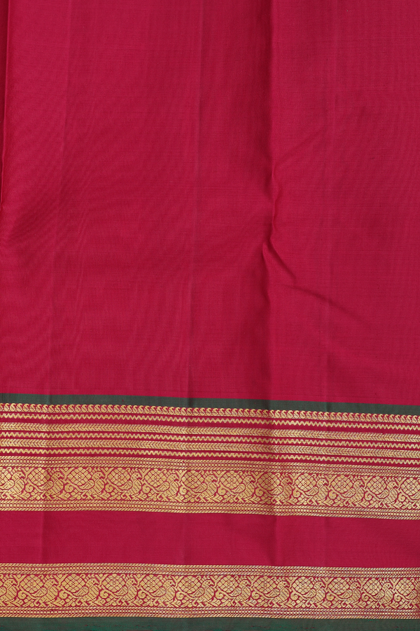Kanchipuram Silk Saree In Blue With Yali Buttas
