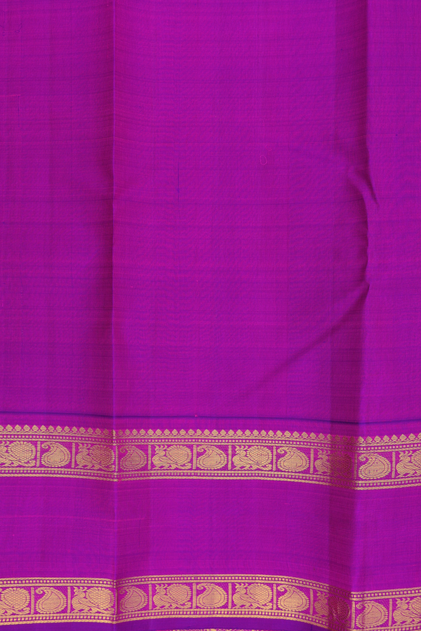 Kanchipuram Silk Saree In Off White With Checks Design