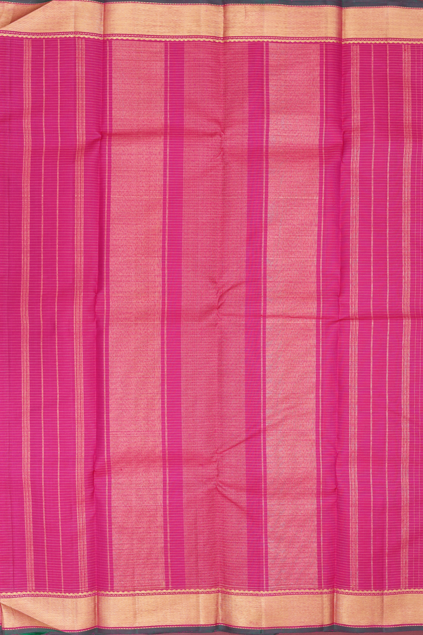 Kanchipuram Silk Saree In Magenta With Checks Design