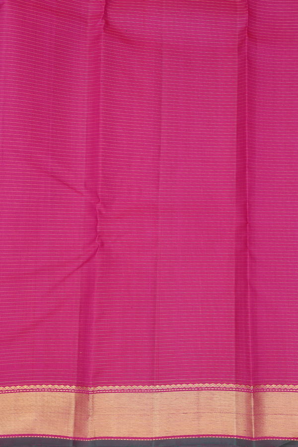 Kanchipuram Silk Saree In Magenta With Checks Design