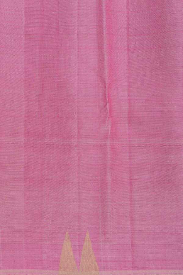 Kanchipuram Silk Saree In Off White With Temple Border