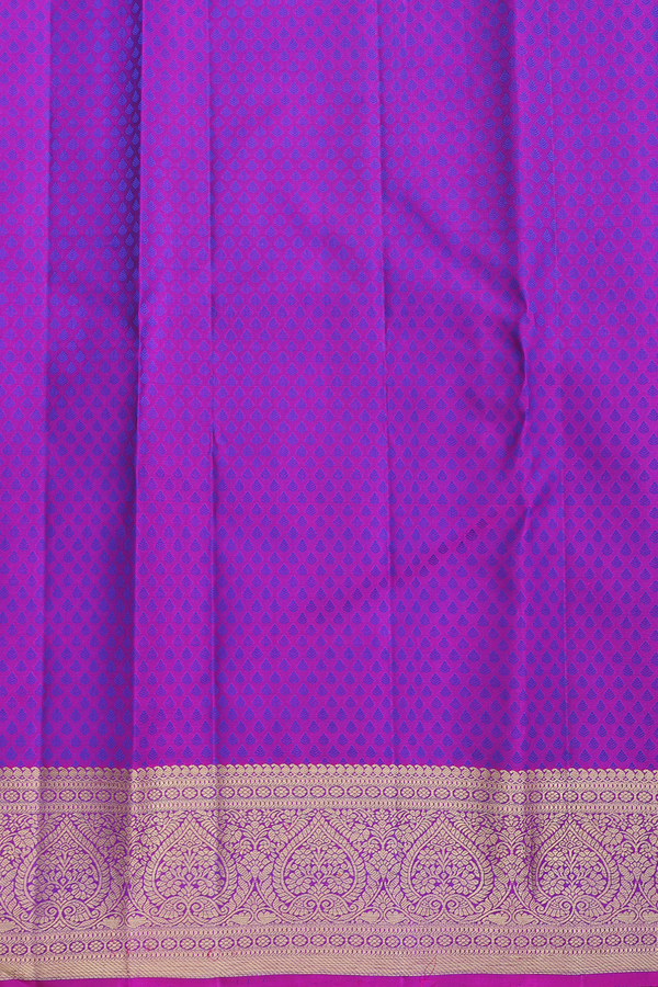 Kanchipuram Silk Saree In Royal Blue With Jacquard Design