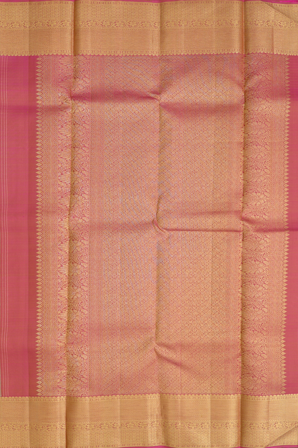 Kanchipuram Silk Saree In Light Brown With Jacquard Pattern