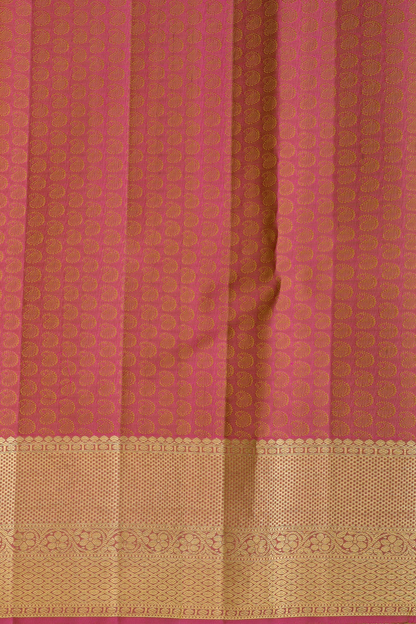 Kanchipuram Silk Saree In Light Brown With Jacquard Pattern