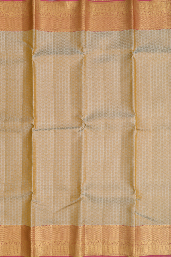 Kanchipuram Silk Saree In Light Brown With Jacquard Pattern