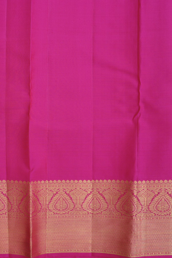 Kanchipuram Silk Saree In Pink Along Stripes With Motifs