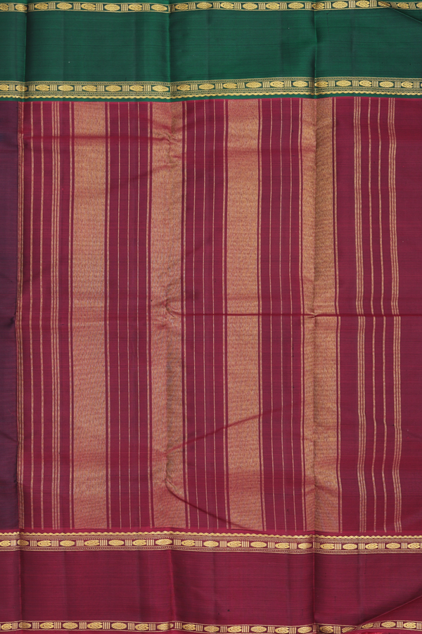 Kanchipuram Silk Saree In Black With Checks Design
