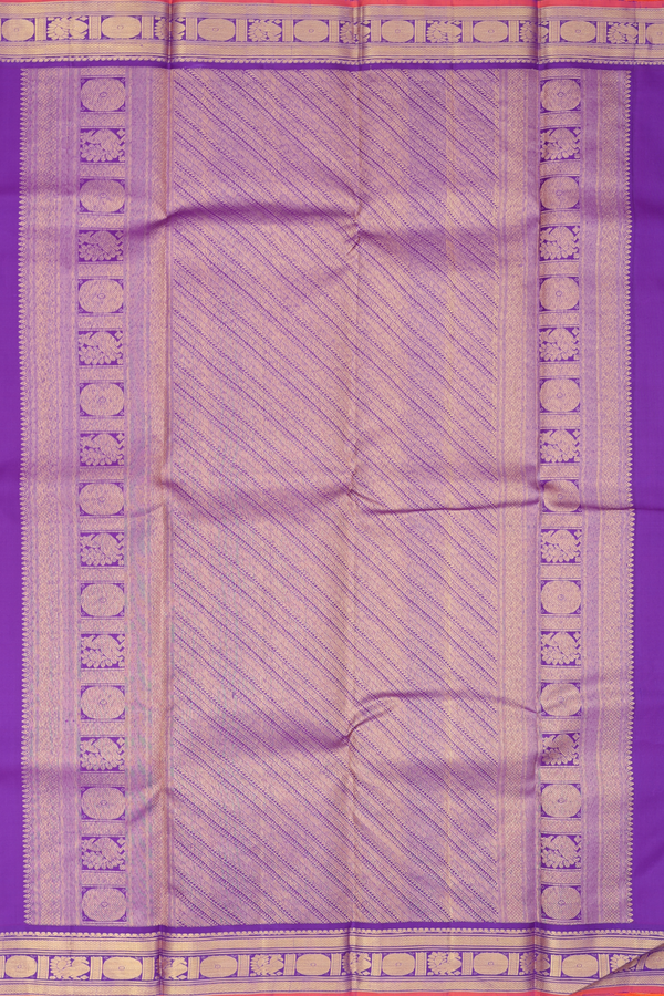 Kanchipuram Silk Saree In Dual Tone With Paisley Buttis