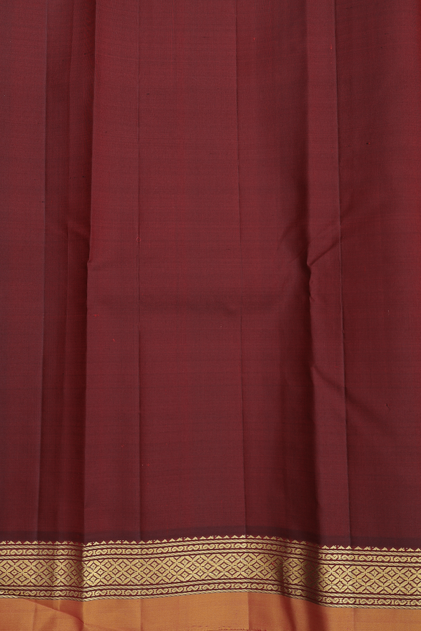 Kanchipuram Silk Saree In Orange With Malli Moggu Buttas