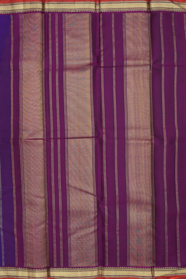 Kanchipuram Silk Saree In Royal Blue With Zari Border