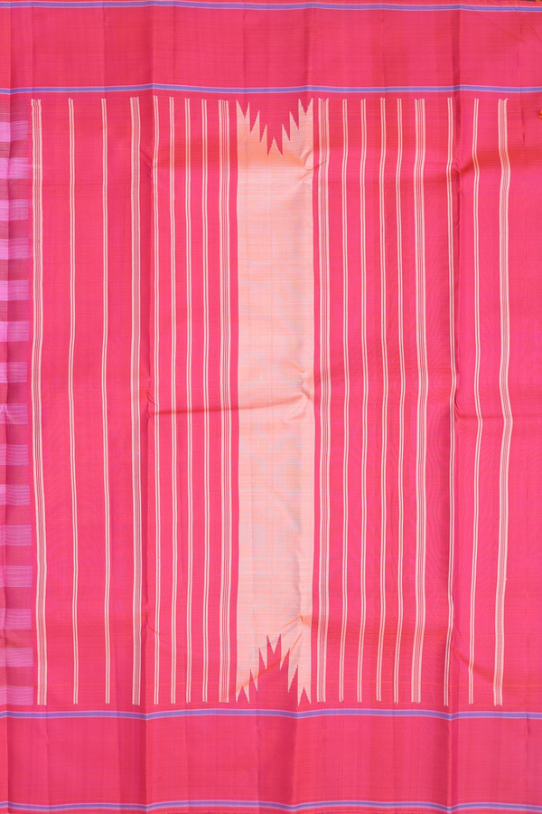 Kanchipuram Silk Saree In Brown And White With Checks Design