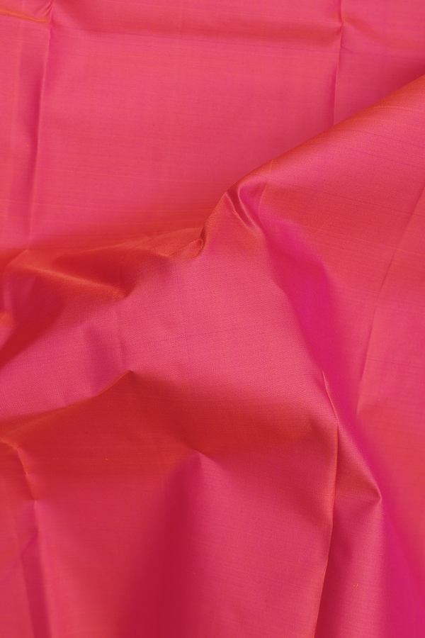 Kanchipuram Silk Saree In Coral Pink With Contrast Border