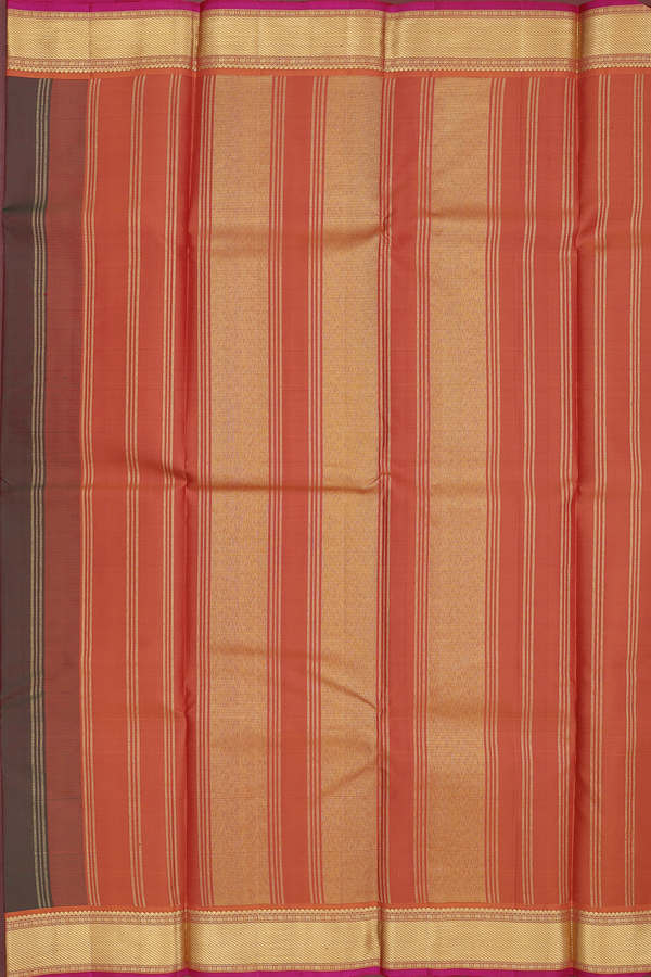Kanchipuram Silk Saree In Manthulir With Twill Weave Border
