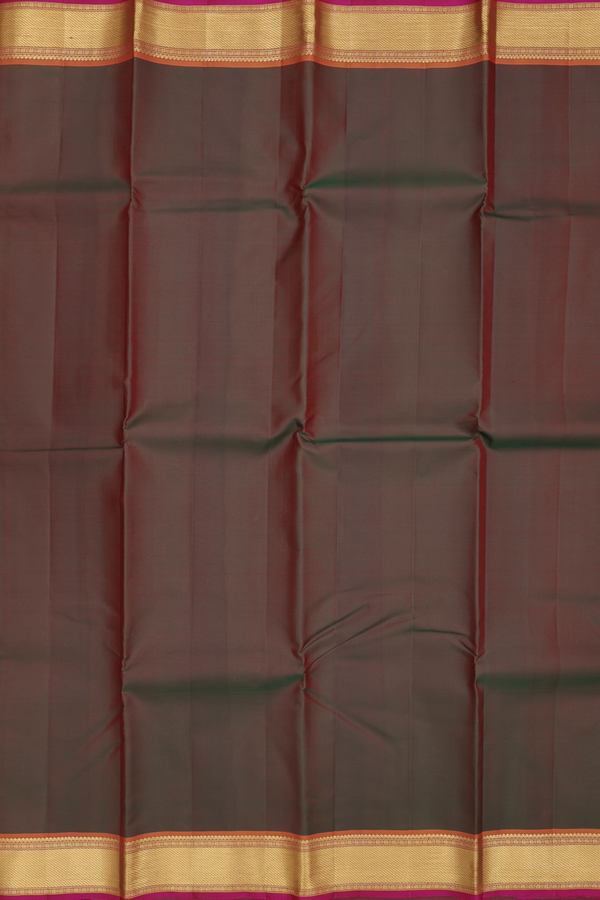 Kanchipuram Silk Saree In Manthulir With Twill Weave Border