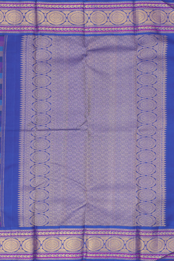 Kanchipuram Silk Saree In Multicolor With Checks Design