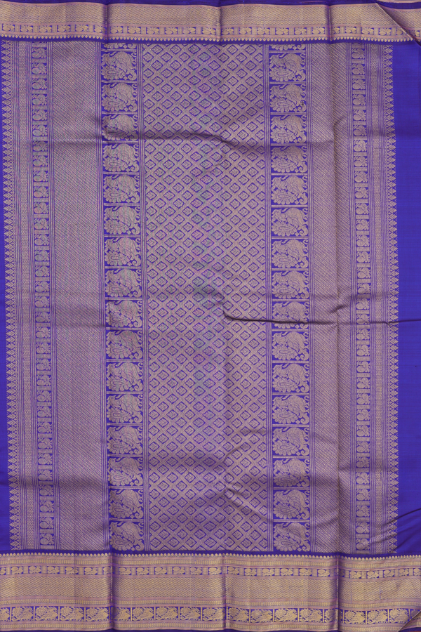 Kanchipuram Silk Saree In Yellow With Zari Buttas