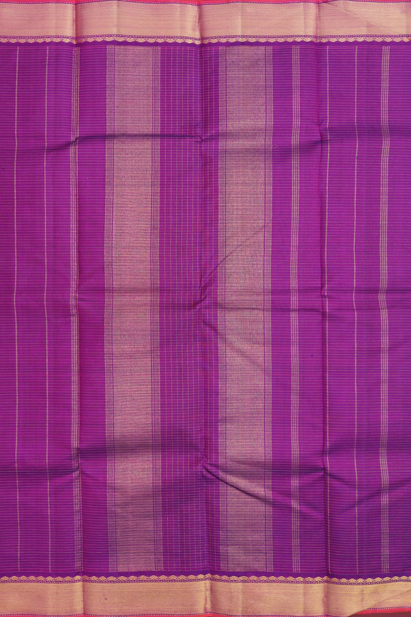 Kanchipuram Silk Saree In Purple With Checks Design