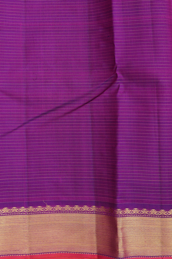 Kanchipuram Silk Saree In Purple With Checks Design